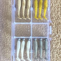 Fishing Lures- Pre-rigged 1.5 Inch Paddle Tail Kit