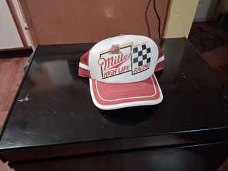 Men's miller high life racing Trucker hat brown white Brand new