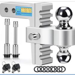 GAPONAXORI Adjustable Dual Ball Trailer Hitch 2-inch Receiver