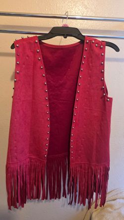 West  style vest sleeveless retro , size M red color