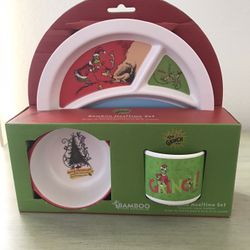 Grinch Toddler Plate And Cup Set