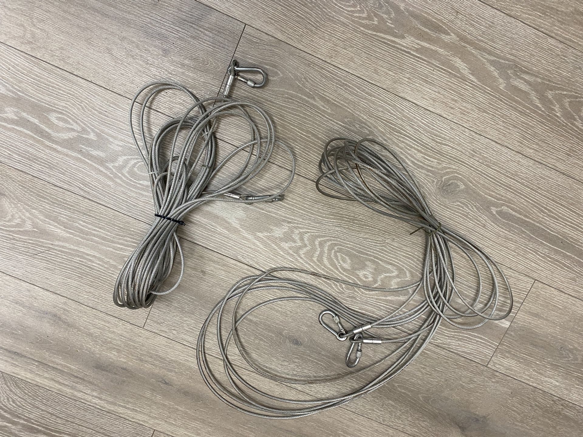 Pair (2X) 50 Ft Tie Out Cables With End Clips