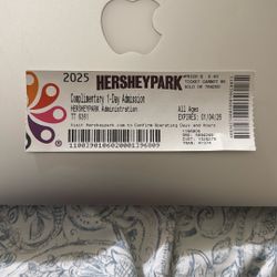 Hershey Park Complimentary 1-Day Admission