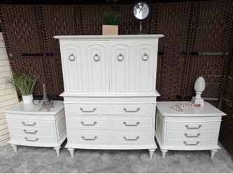 Dresser tall $177 nightstand set $95 Check out my posts; I have more.