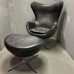 Restoration Hardware Leather Egg Chair