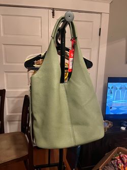 Faux Leather Green Tote Bag