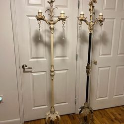 A Pair Of 19th Century French Wrought Iron Floor Candelabra
