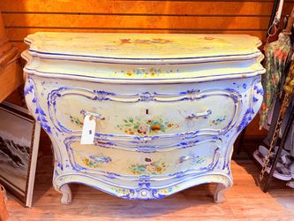 Hand Painted French Bombe Dresser