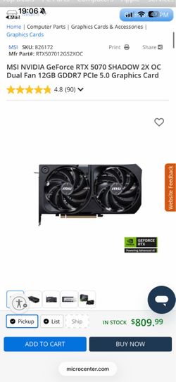 MSI RTX 5070 SHADOW 2X OC 12GB