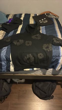 Demin tear hoodie