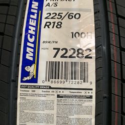 A Set Of 4 Michelin 225/60/18 New Tires