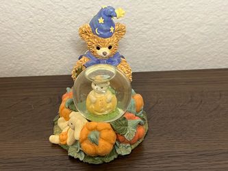 PUMPKIN PATCH MAGIC WATER GLOBE-BAINBRIDGE BEARS COLLECTION -3 1/2” TALL