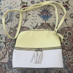 New Yellow And White Hand Bag From Italy