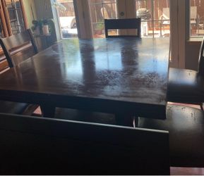 Dark Wood  counter height Dining Table with Chairs