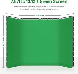 BACKDROP W. GREEN SCREEN AND SOFTBOX KIT! 7.87'X13.12'
KIT D FONDO C PANTALLA VERDE Y SOFTBOX! NEW!
