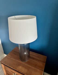Matching Textured Gray Glass Table Lamps – Set of 2 – $60 OBO