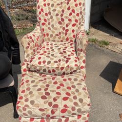 Vintage Chair and Ottoman 