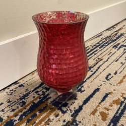 Red glass decorative Vase 12 inches tall and 7 across