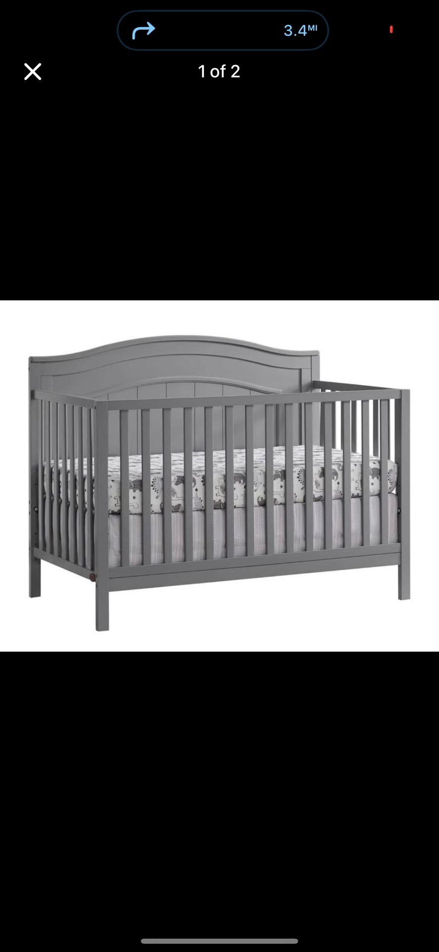 Gray Crib For Sale