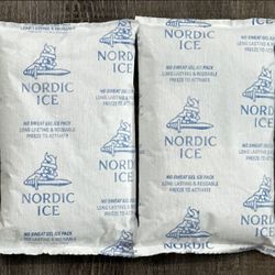 Set of 2 - 4” x 6.5” Nordic Ice Gel Refrigerant Packs for Coolers