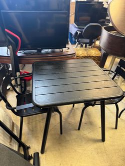 Black Metal Outdoor Bistro Table and Chairs