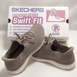 Skechers Women's Virtue Swift Fit Hands free Shoe Available in Taupe Size 9 or 10
