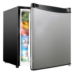 Upstreman 1.7 Cu.ft Mini Fridge with Freezer, Dorm Essentials, Adjustable Thermostat, Energy Saving, Low Noise, Single Door Compact Refrigerator for D
