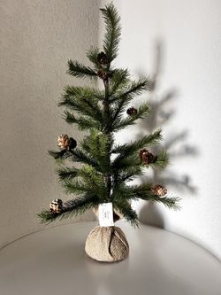 Cute Christmas Tree with Burlap Base in Like New Condition! 
