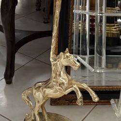 Gold Horse Table. Round Marble Top. Fabulous Art Table For MCM, Palm Beach Regency Coastal Decor $175. Whippet Greyhound Dog $250. Snake $200. 