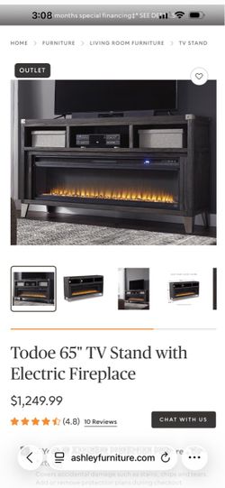 Electric fireplace TV stand flames with no heat option too.