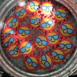 Bag of 19Jumbo Happy Summer Sun  Bogg Bag or Croc Charm