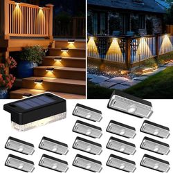 Different Solar Deck Lights Outdoor, Solar Powered LED Step Lights Waterproof Outdoor for Deck, Stairs, Step, Fence, Wall, Patio, Yard, Pool and Pathw