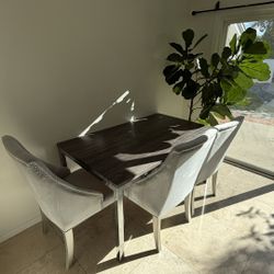 Dining set: table and three chairs