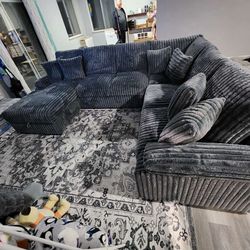 Grey SLEEPER SECTIONAL.  REALLY SOFT.  GET SAME LIKE PICTURE OR CHOOSE FROM 5 COLOR