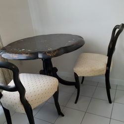 Antique Scalloped Black With Inset Mother Of Pearl.