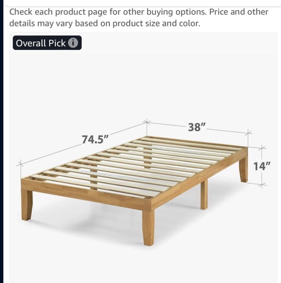 TWIN WOOD BED FRAME