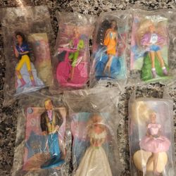 Set Of 7 Vintage 1994 Barbie And Friends McDonald's Toys UNOPENED