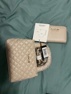 Bebe Quilted Satchel with Matching Wallet