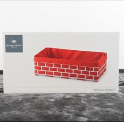 Vintage BREAD BASKET Michael Graves Red Brick-Pattern