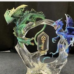 Franklin Mint Key To Immortality Dragon Statue 9” Tall $75