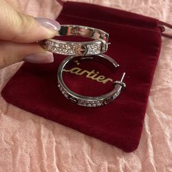 New Hoops 18k Stainless Steel Silver Comes With Bag 