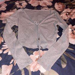 Grey Cardigan Top 🩶🩶