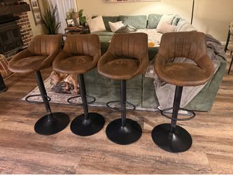 As is - brown barstool chairs (4)
