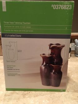 Three vase tabletop fountain