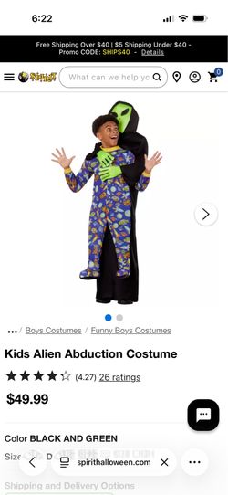 Alien Halloween costume kids size 9-10