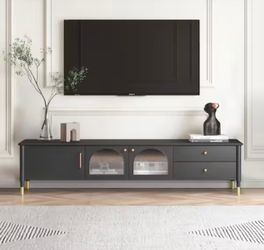 78.7”L Black TV Stand, TV Console for Up to 85” TVs