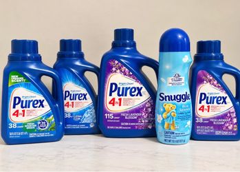 Purex 4-in-1 & Snuggle Blue Sparkle Laundry Bundle – 5 Pieces