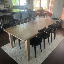 Crate And Barrel Wood Dining Set