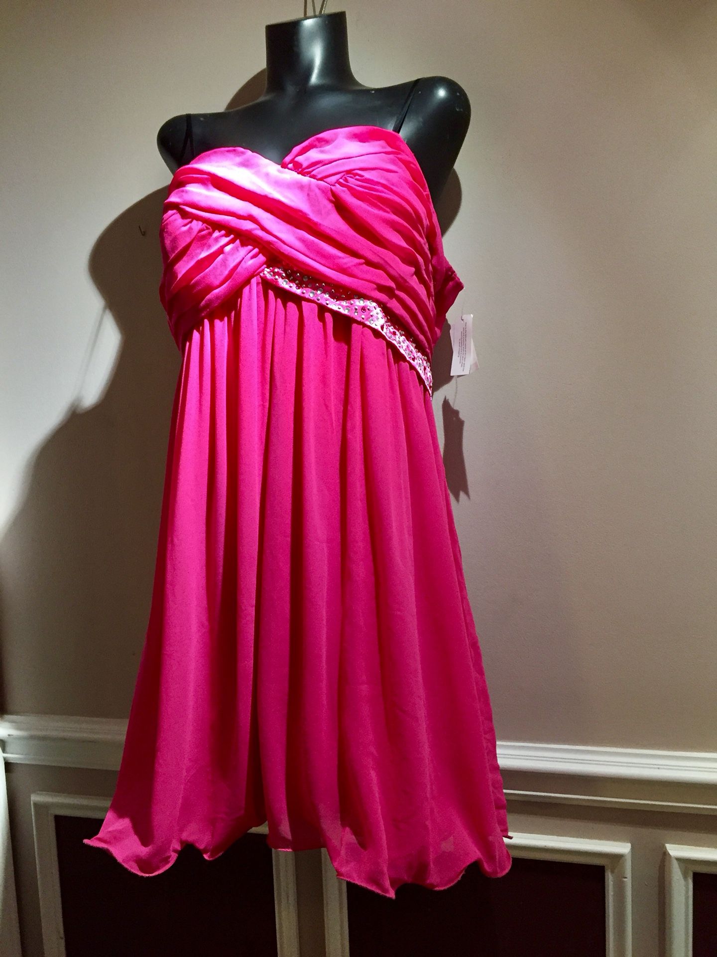 NWT Debs Hot Pink Dress Formal Prom Dance Plus