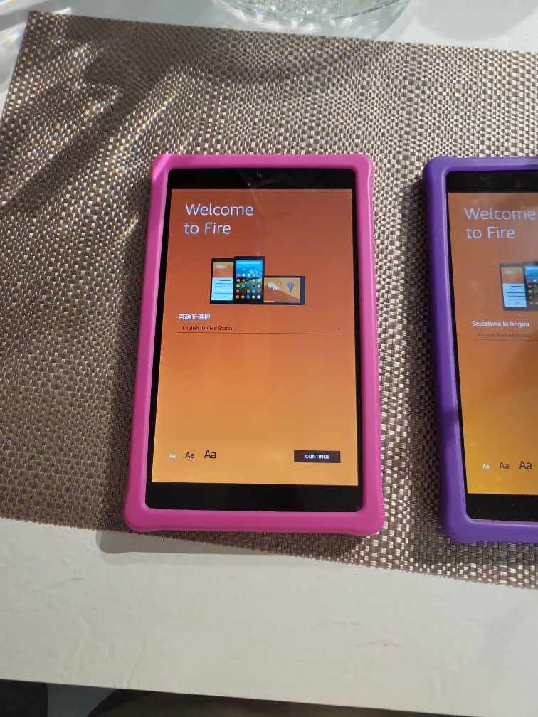 Two Amazon 7 Inch Tablets